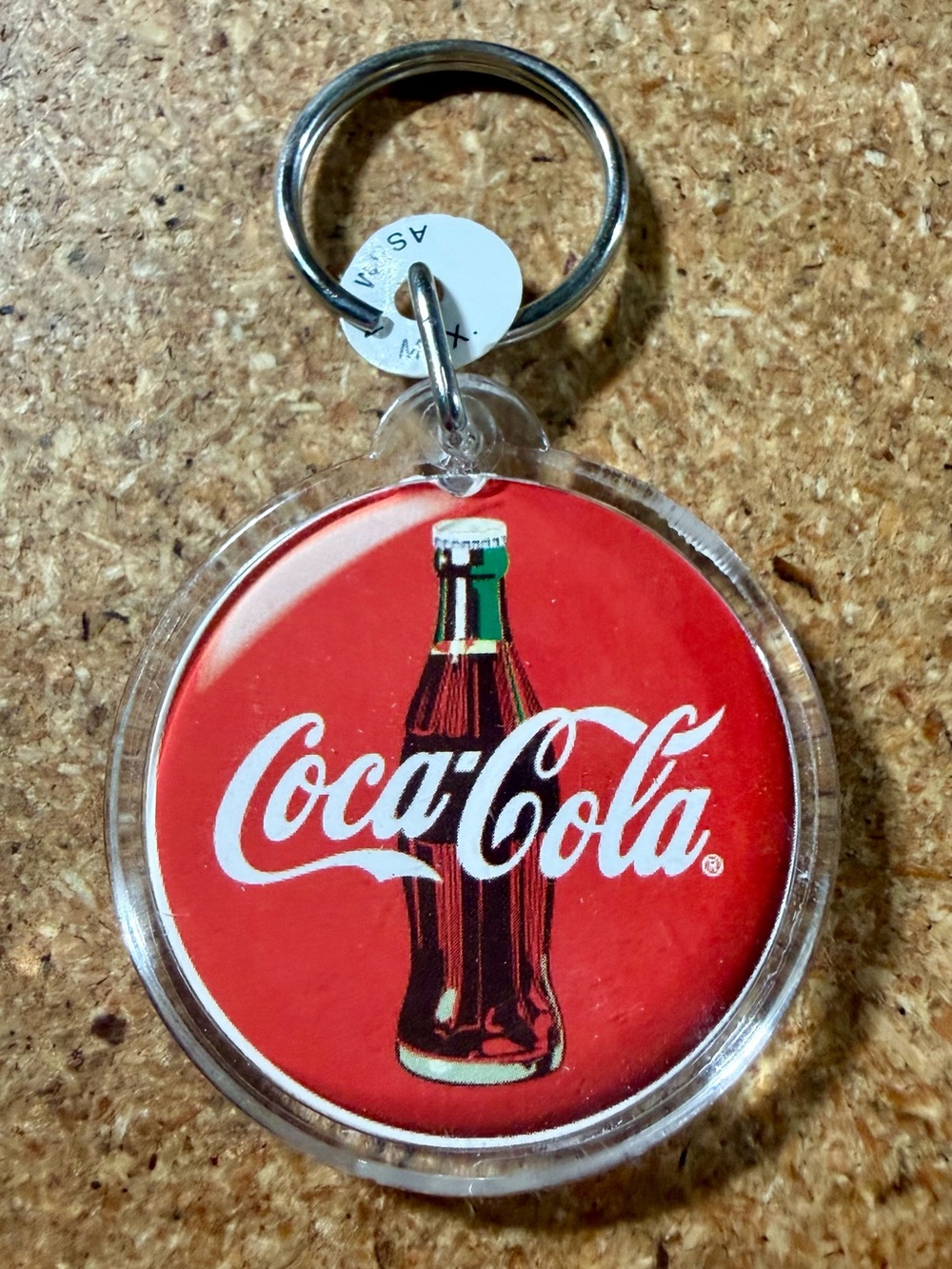 Vintage Coca-Cola Classic Coke Bottle Logo Acrylic Keychain Collectible